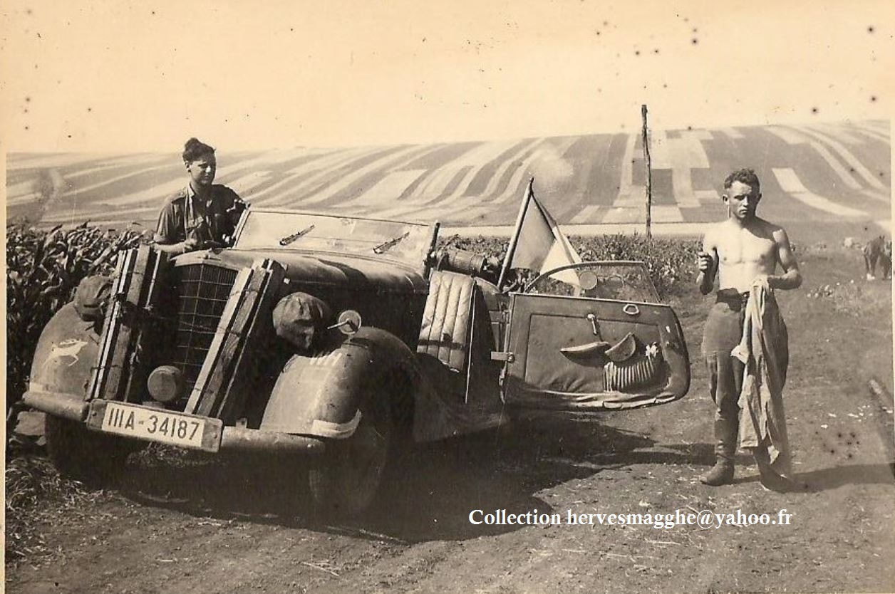 Quizz militaire Quid drapeau 3 couleurs quid F sur Mercedes ou Horch WH Wehmachrt et cerf sur aile D Par Gallizlio.JPG