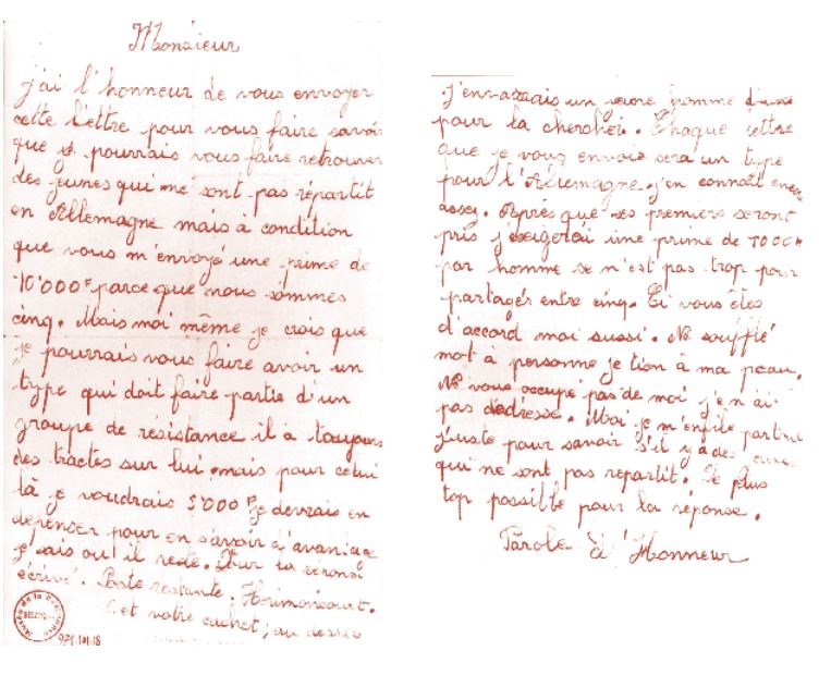 offre de service d'un délateur. date inconnue Franche Comté.JPG