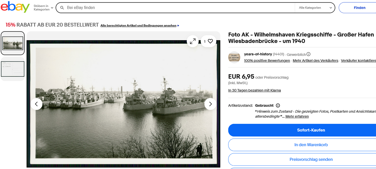 Screenshot 2026-01-26 at 18-05-59 Foto AK - Wilhelmshaven Kriegsschiffe - Großer Hafen Wiesbadenbrücke - um 1940 eBay.de.png